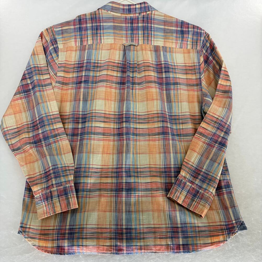 Tommy Bahama Men's XL Plaid Long Sleeve Button-Up Shirt Cotton Lyocell Blend